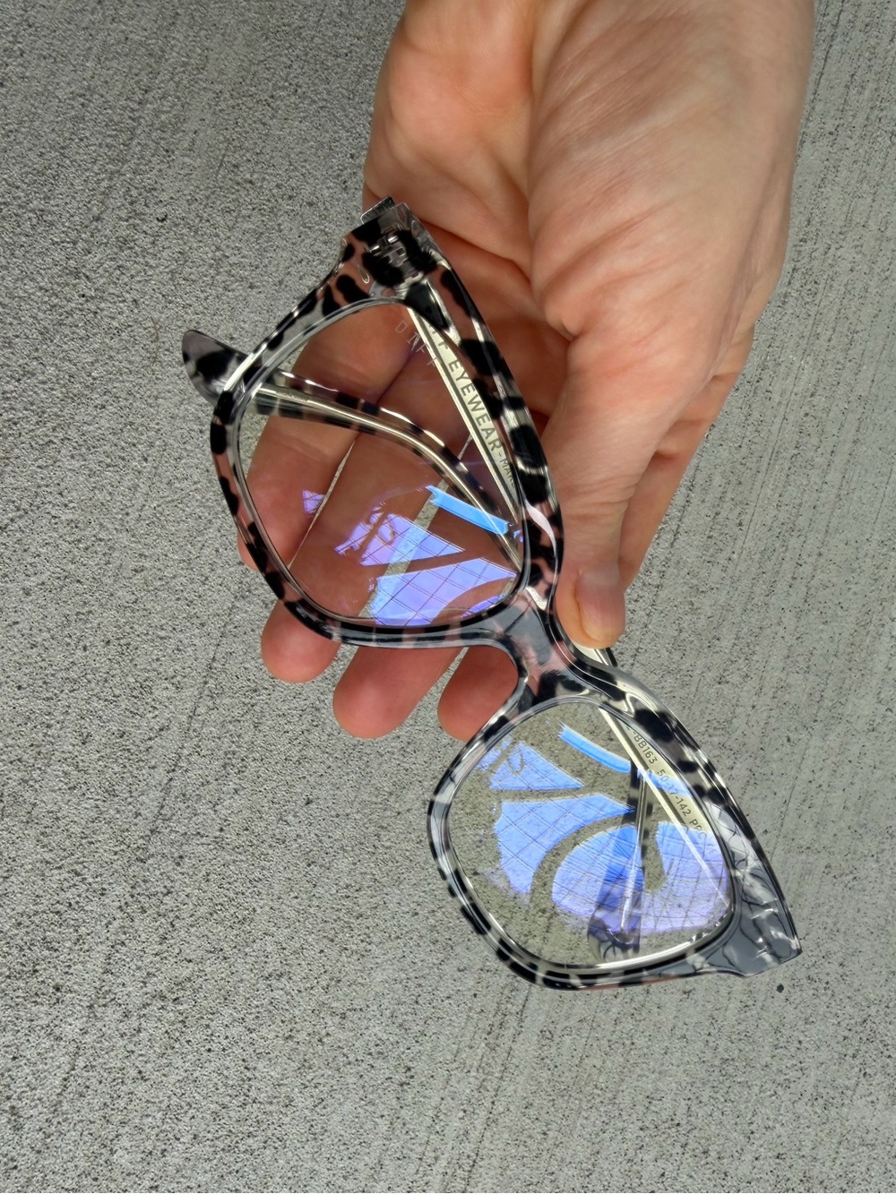 DIFF Eyewear Bella XS Blue Light Glasses Gray Tortoise Frame LE-BB163 w/ Case - Picture 3 of 6